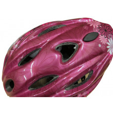 Шлем защитный Stels MV-11 красный с цветами (600045)