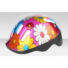Шлем защитный NovaSport MV6-2 белый/красный/желтые цветы