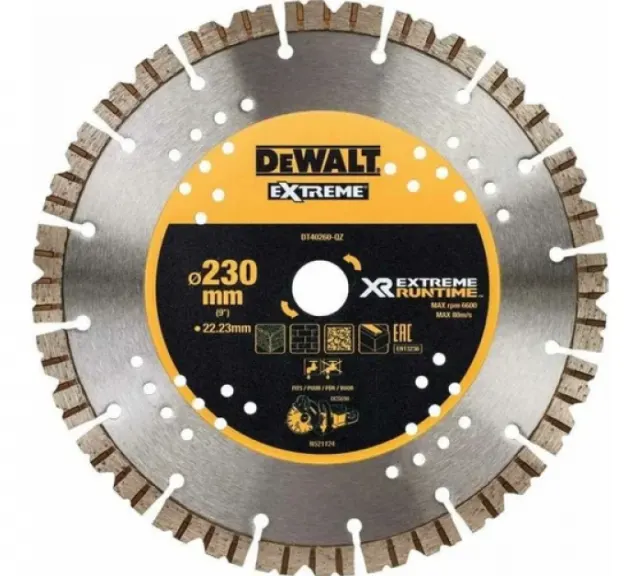 Алмазный круг DeWalt S-сегм.230х22.2,h=12мм DT40260-QZ