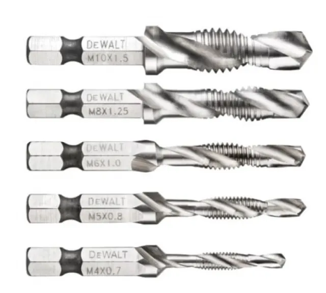 Набор сверл-метчиков DeWalt M4,5,6,8,10 hex1/4 DT50060-QZ