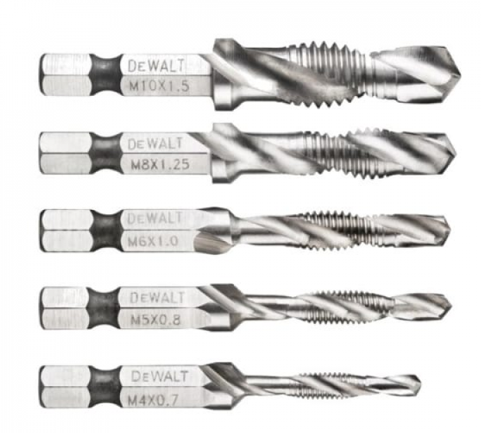 Набор сверл-метчиков DeWalt M4,5,6,8,10 hex1/4 DT50060-QZ