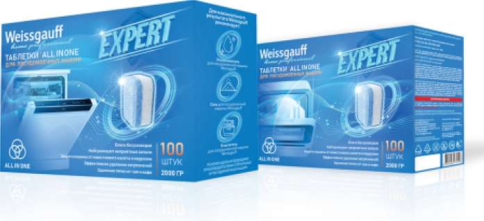 Таблетки для посудомоечной машины Weissgauff All-in-One Expert Double Pack 200 шт 442563