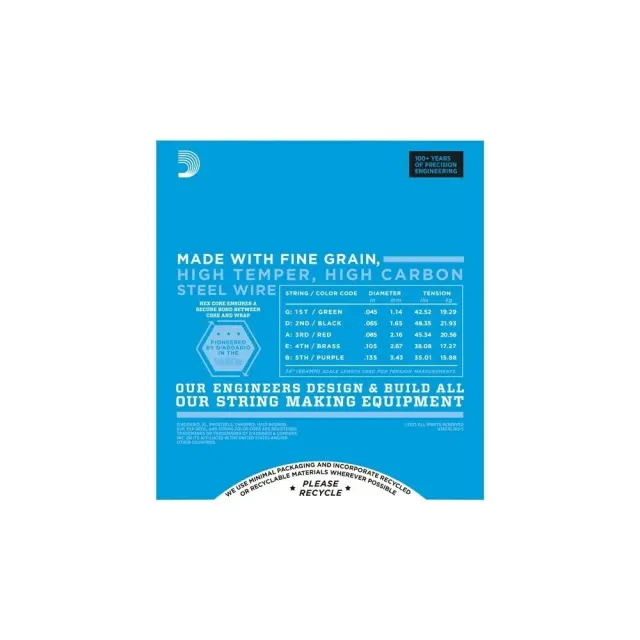 Струны D'Addario EXL165-5