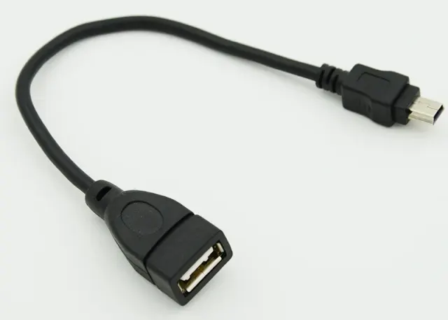 Кабель Noname USB (f)-mini USB (m) 0.2м черный