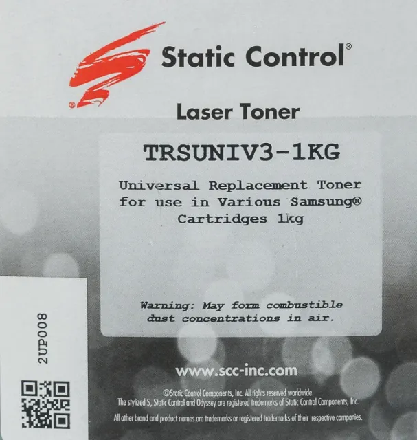 Тонер Static Control TRSUNIV3-1KG черный