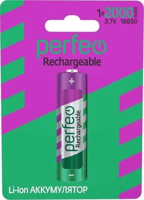 Батарейки Perfeo LI-ION 18650 2000MAH/1BL 3.7V PF-C3317