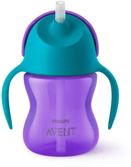 Чашка-поильник Philips Avent с трубочкой 200 мл (фиолетовый) 9мес+ SCF796/02