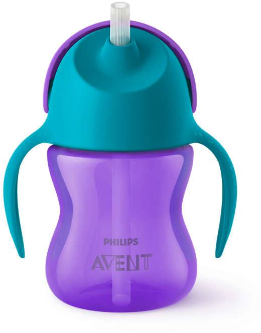 Чашка-поильник Philips Avent с трубочкой 200 мл (фиолетовый) 9мес+ SCF796/02