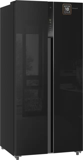 Холодильник Weissgauff WSBS 500 Inverter NoFrost черный стекло
