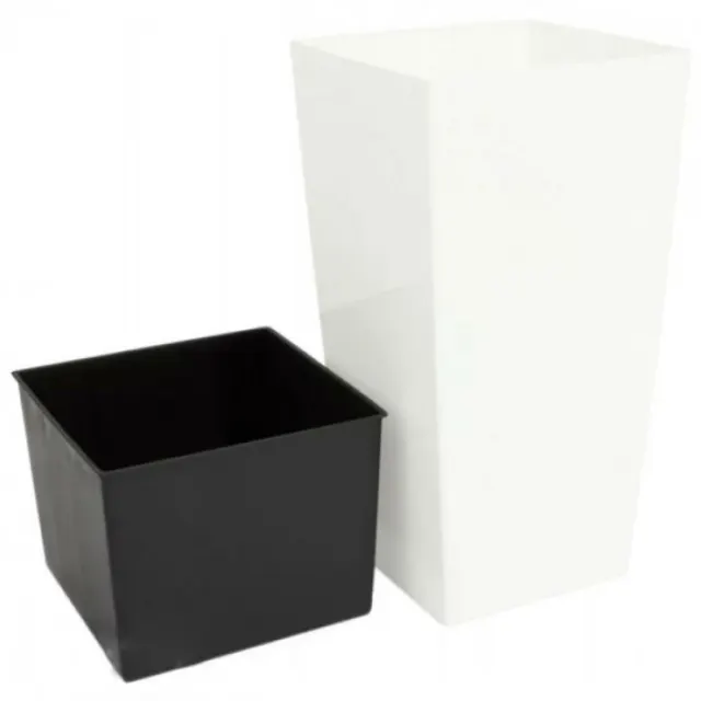 Кашпо для цветов Prosperplast URBI SQUARE DURS400-S449 белый 2 предмета 37 и 91,5л