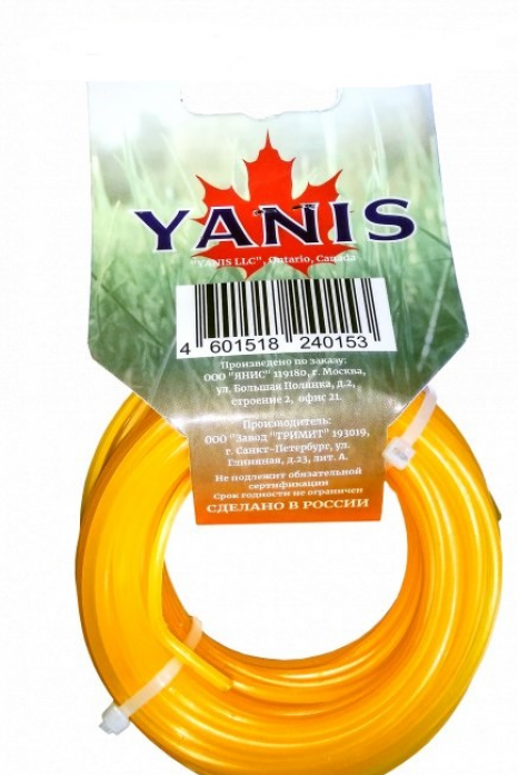 Леска триммерная Yanis SS-20015 Квадрат 2,0 мм 15 метров