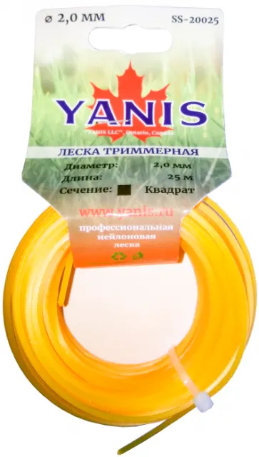 Леска триммерная Yanis SS-20025 Квадрат 2,0 мм 25 метров