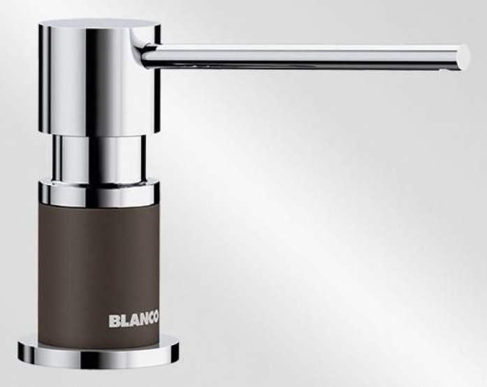 Дозатор Blanco LATO хром/кофе 525815