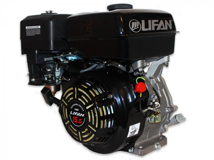 Двигатель Lifan бензиновый 190F (15 л.с., горизонтальный вал 25 мм) 190F