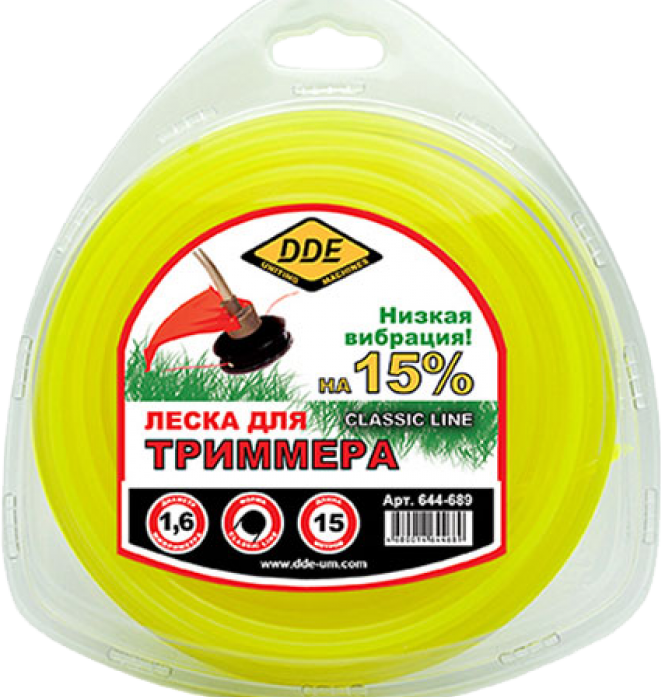 Корд триммерный DDE Classic line 1,6ммх15м круг 644-689