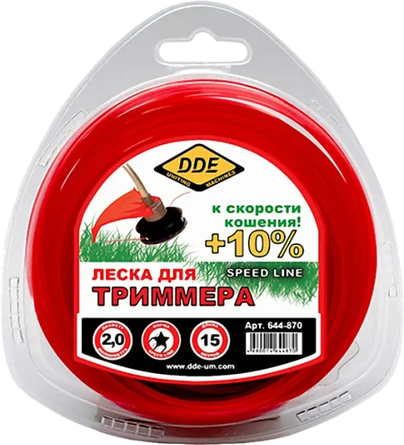 Корд триммерный DDE Speed line 2,0 мм х 15 м 644-870