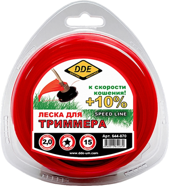 Корд триммерный DDE Speed line 2,0 мм х 15 м 644-870