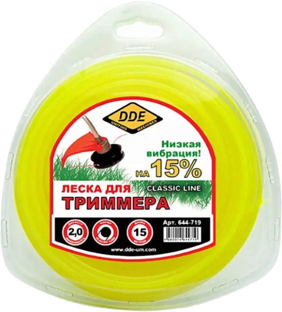 Корд триммерный DDE Classic line 2,0 ммх15м круг 644-719