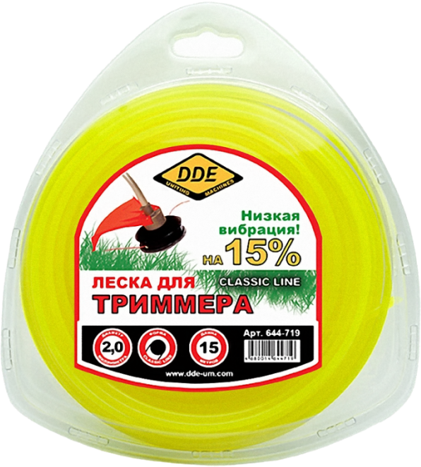 Корд триммерный DDE Classic line 2,0 ммх15м круг 644-719