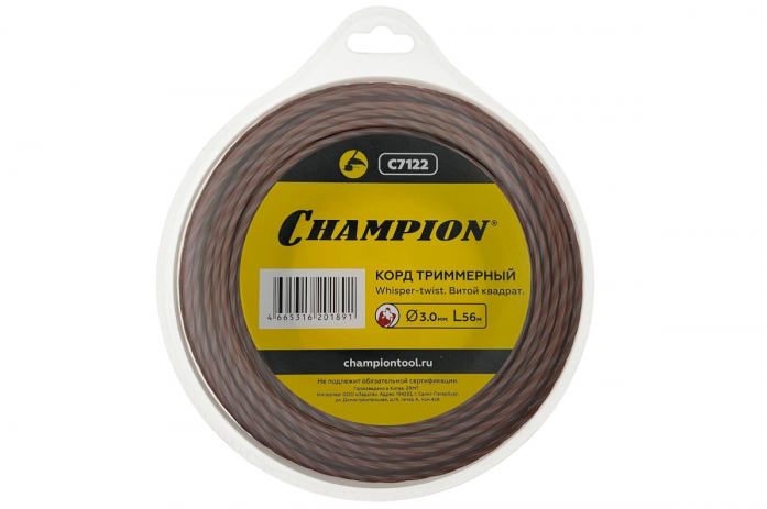 Корд триммерный Champion Whisper-twist 2,4мм*87м (витой квадрат) C7120