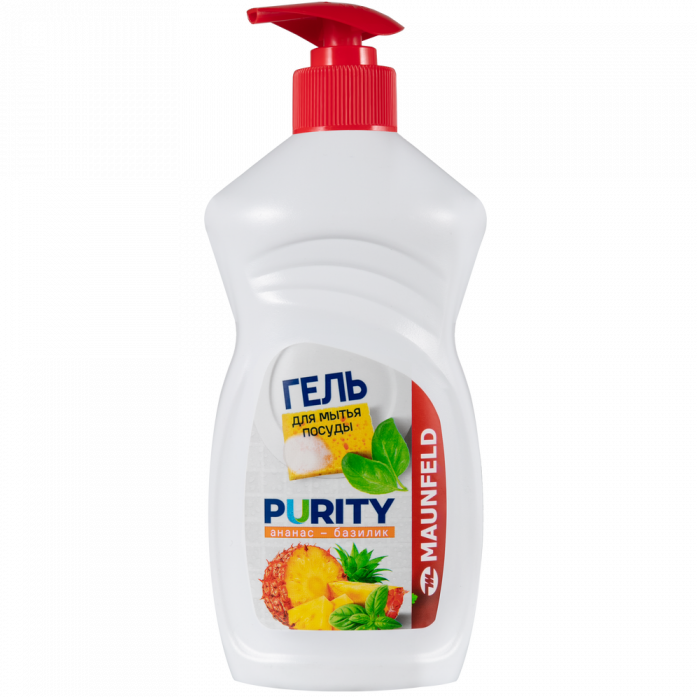 Гель для мытья посуды Maunfeld Purity Ананас и базилик 450г MDL450PD (дозатор)