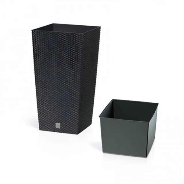 Кашпо для цветов Prosperplast RATO SQUARE DRTS325-S433 антрацит 2 предмета 14 и 35л