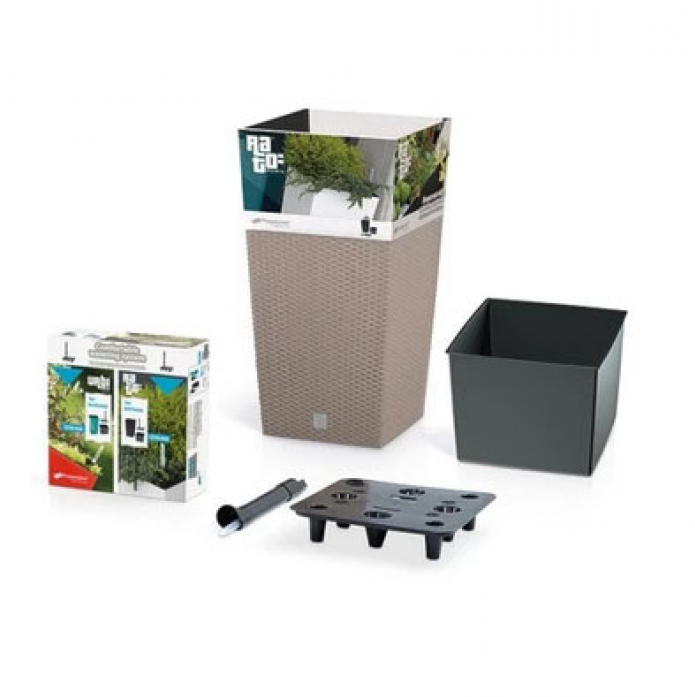 Кашпо для цветов Prosperplast RATO SQUARE DRTS400-7529U мокко 2 предмета 37 и 91,5л