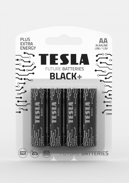 Щелочные батареи TESLA Black AA+ 4ks