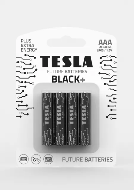 Щелочные батареи TESLA Black AAA+ 4ks