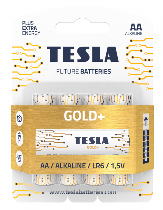 Щелочные батареи TESLA Gold AA+ 4ks