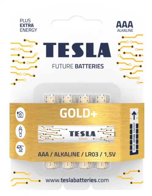 Щелочные батареи TESLA Gold AAA+ 4ks