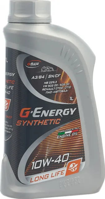Масло моторное синтетическое G-Energy Synthetic Long Life 10W40 1 л 253142394