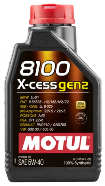Масло моторное MOTUL 8100 X-cess GEN2 5W40 синтетическое 1 л 109774/111681