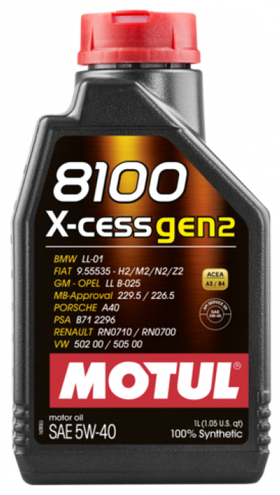 Масло моторное MOTUL 8100 X-cess GEN2 5W40 синтетическое 1 л 109774/111681