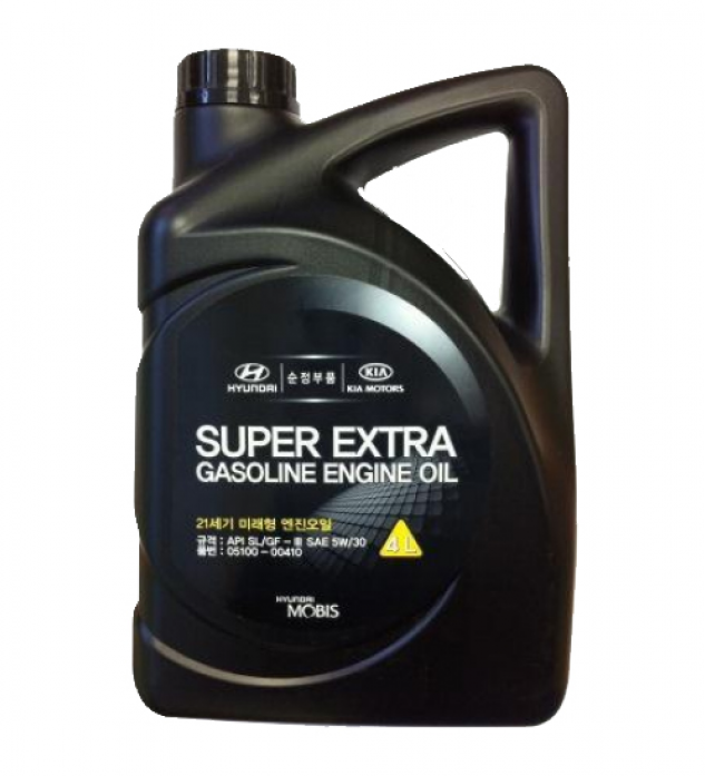 Масло моторное Hyundai MOBIS Super Extra Gasoline 5w30 SL/GF-3 (4л) (Корея) ПолуСинтетика (05100-00410)