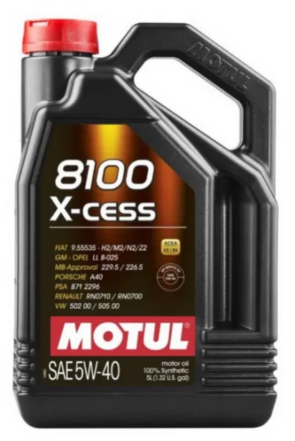 Масло моторное MOTUL 8100 X-cess 5W40 синтетическое 5 л 109355