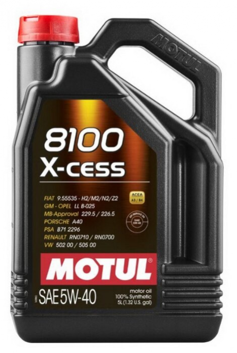 Масло моторное MOTUL 8100 X-cess 5W40 синтетическое 5 л 109355