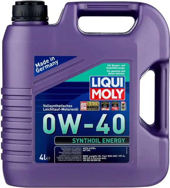 Масло моторное LIQUI MOLY Synthoil Energy A3/B4 0W-40 синтетическое 4 л 7536