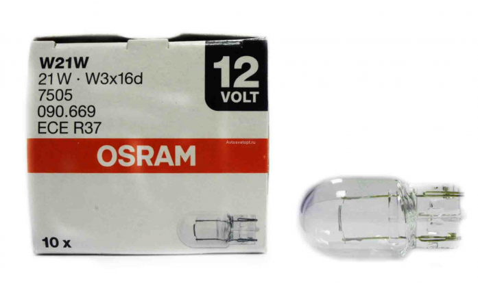 Лампа Osram W21W 7505