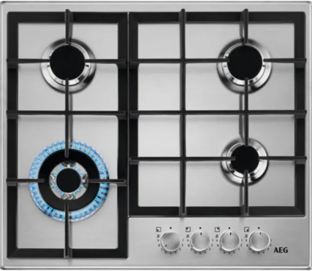 Газовая варочная поверхность AEG HGB64420SM нержавеющая сталь