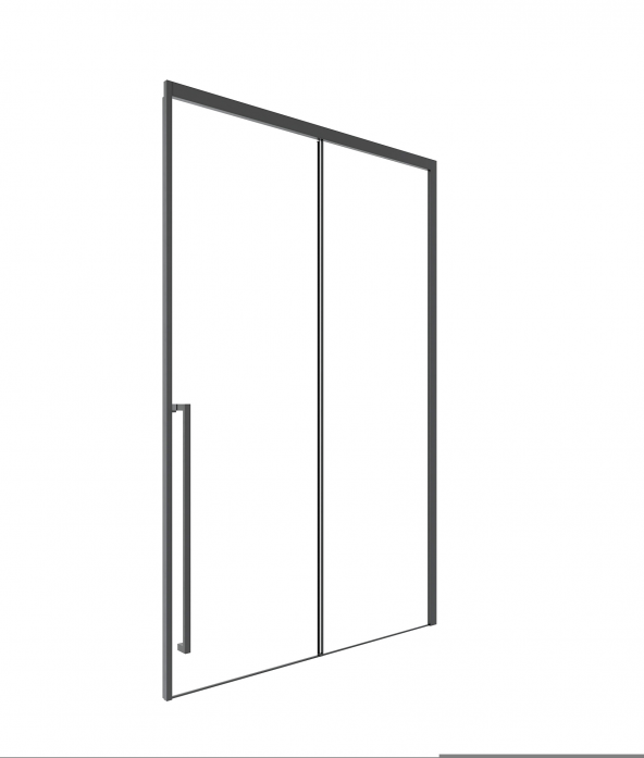Душевая дверь Timo TDSS-140/03C-8L 1400*2000 профиль черный, стекло прозрачное T58L