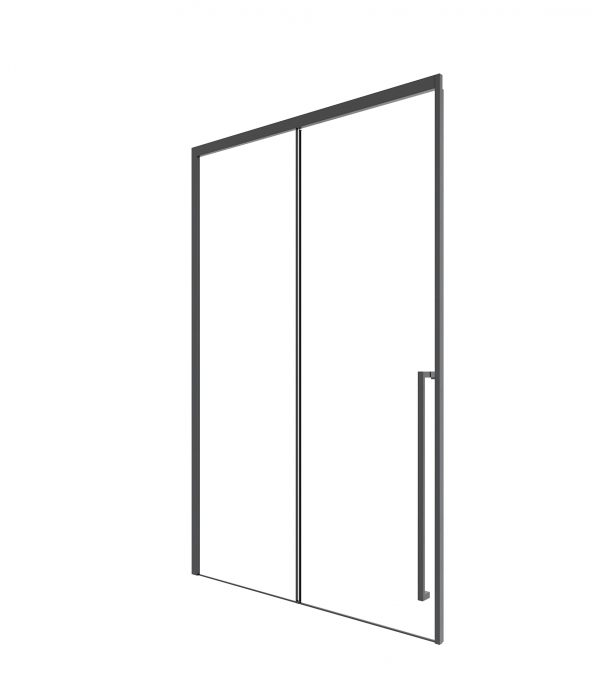 Душевая дверь Timo TDSS-140/03C-8R 1400*2000 профиль черный, стекло прозрачное T58R