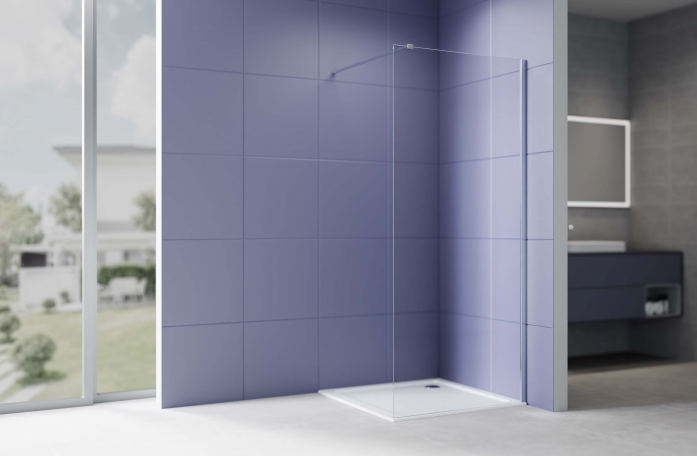 Душевая перегородка с держателем AQUATEK Walk In 120 см AQ.WI.120.1CH хром/стекло прозрачное