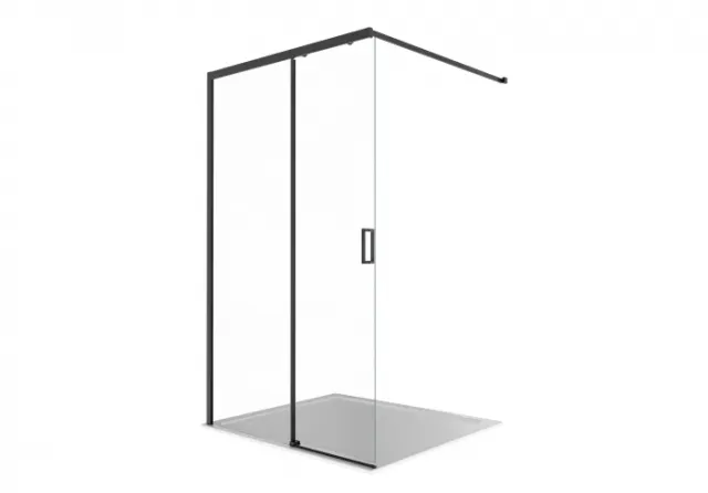 Душевая перегородка с держателем AQUATEK Walk In 120 см AQ.WISL.120.1BL черный матовый/стекло прозрачное