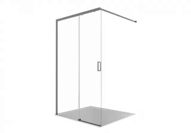 Душевая перегородка с держателем AQUATEK Walk In 120 см AQ.WISL.120.1GM оружейная сталь/стекло прозрачное