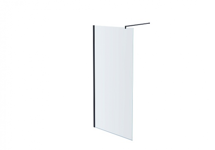 Душевая перегородка с держателем AQUATEK Walk in AQ WIW Print 10020BL 1000x2000 черный/стекло прозрачное