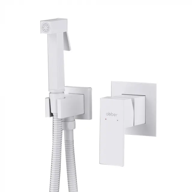 Смеситель с гигиеническим душем Abber Daheim AF8225W белый матовый