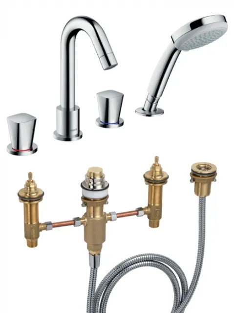 Смеситель на борт ванны Hansgrohe Logis 71314000S (71314000+13244180) хром