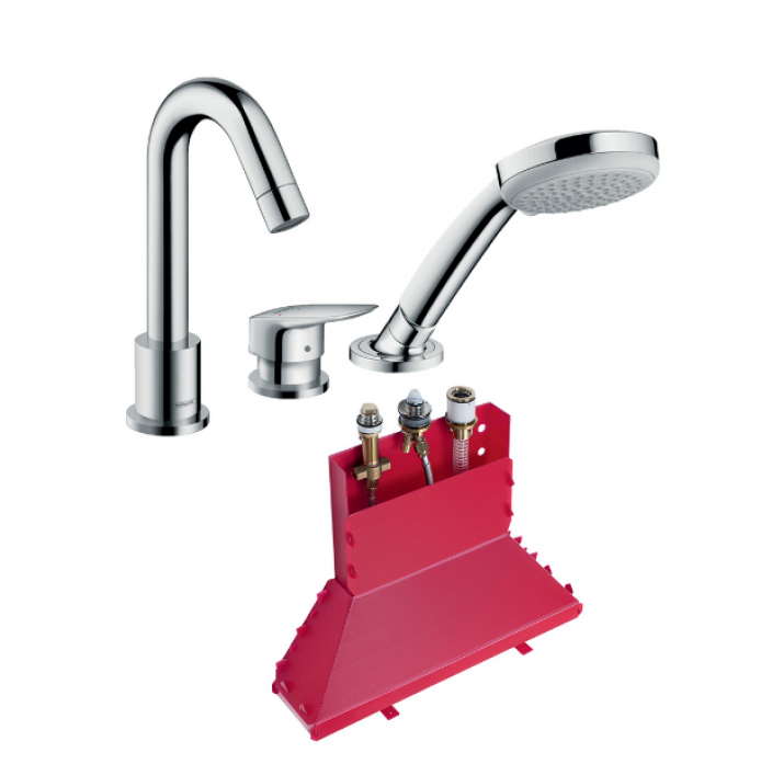 Смеситель для ванны Hansgrohe Logis 71310000S (71310000+13437180) хром