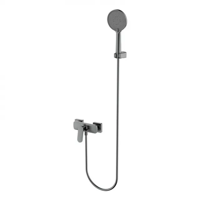 Смеситель для душа с душевым набором AQUAME Imola AQM6713GM серый матовый